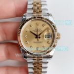 AR Factory Datejust II Replica Rolex 36mm Watch Yellow Gold Dial